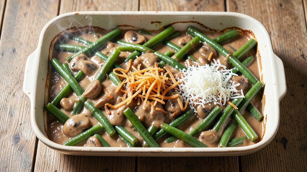 Campbell's Mushroom Soup Green Bean Casserole Recipe: Golden Crispy Top, Creamy Mushroom Magic