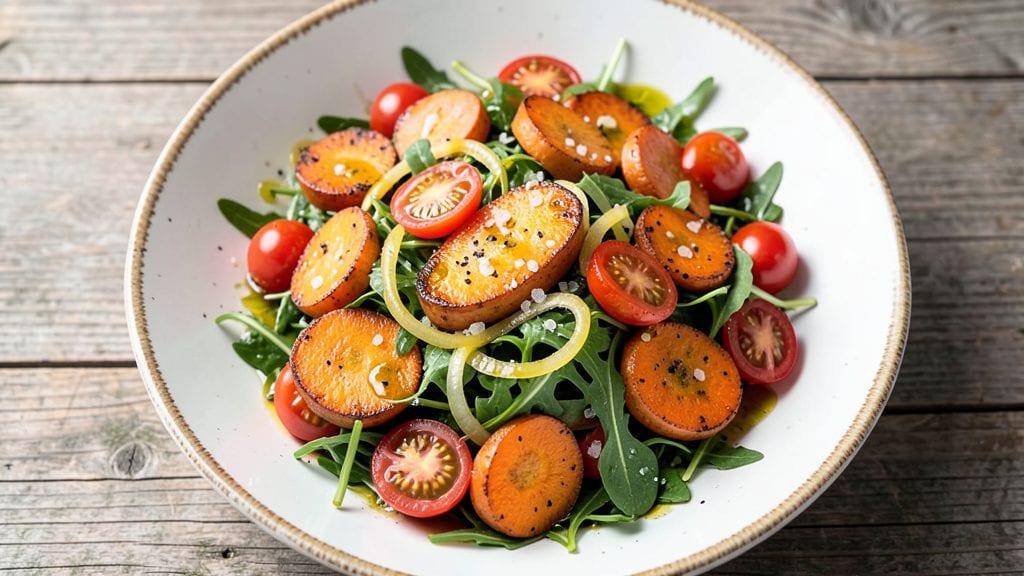 Carrot and Tomato Soup Salad Recipe: Bright, Fresh Bite With Creamy Swirl