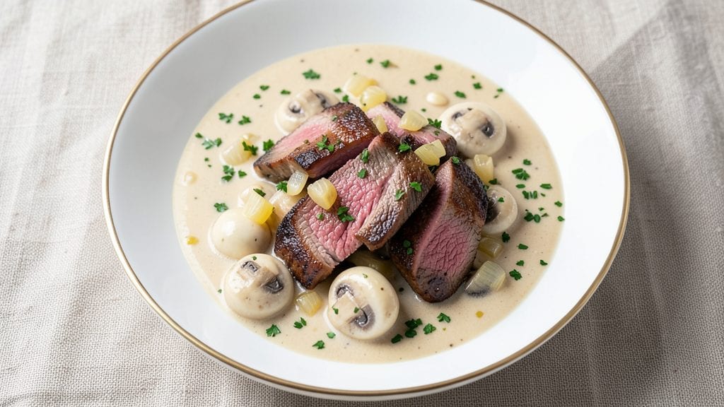 Classic Beef Stroganoff Recipe With Cream of Mushroom Soup: Smooth Creamy Sauce With Tender Beef Bites