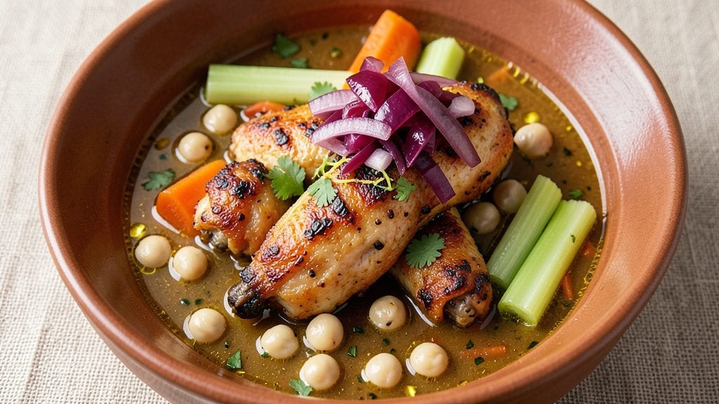 Drumstick Chicken Soup Recipe: Spiced Bone Broth With Silky Chickpeas