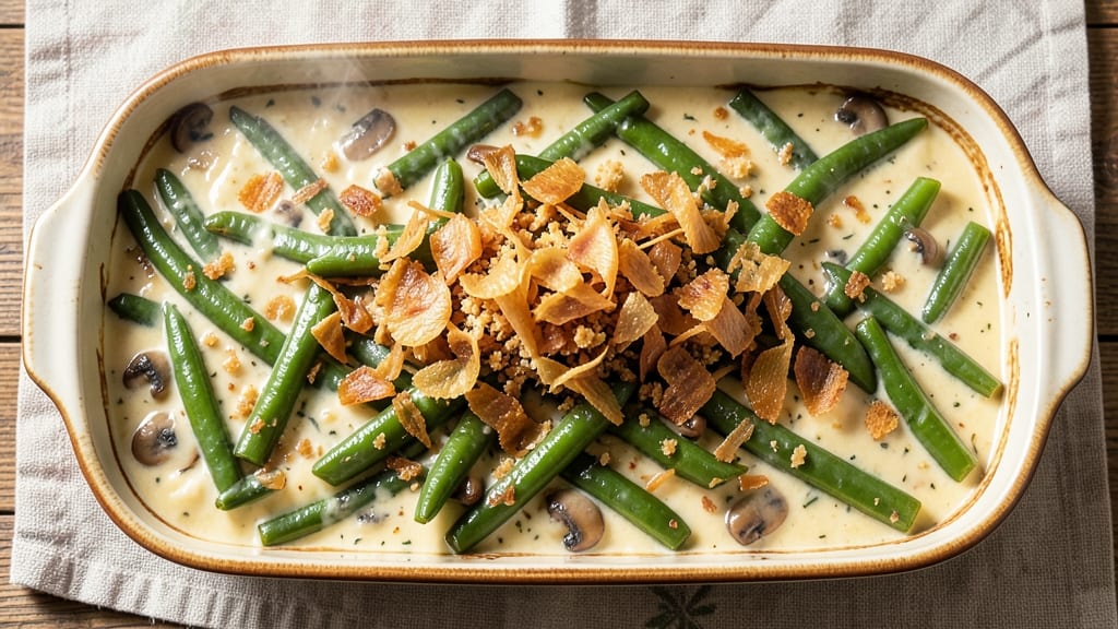 Green Bean Casserole Recipe No Canned Soup: Crispy Topped Homestyle Creaminess