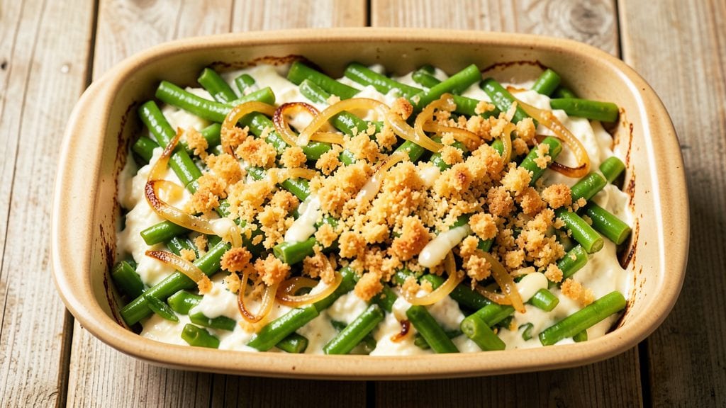 Green Bean Casserole Recipe No Cream of Mushroom Soup: Crispy Topped, Savory-Free Version