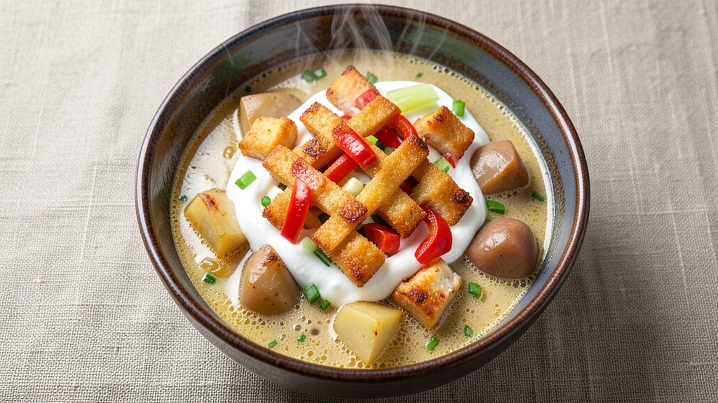 Halibut Chowder Soup Recipe: Silky Seafood Velvet With Crispy Bread Topping