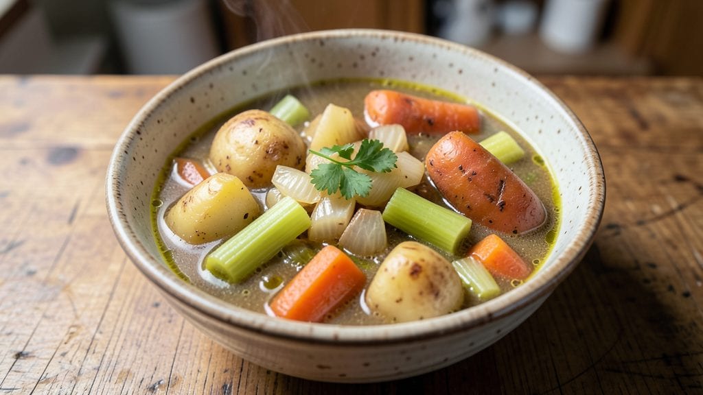 Old Fashioned Veggie Soup Recipe: Hearty Broth With Caramelized Roots