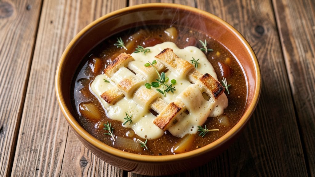 Outback-Style Creamy French Onion Soup Recipe: Gruyère Clouds and Caramelized Onion Layers